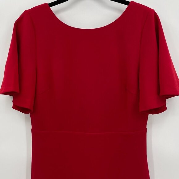 LULUS Red Short Flutter Sleeve Low Cut V Back Bodycon Mini Dress Size M - Picture 2 of 7